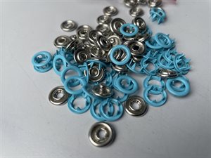 Trykknap - turkis, ca 10 mm (20 stk)